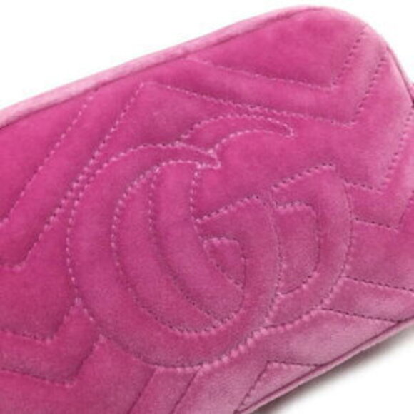 Gucci Velvet Shoulder Bag Beads Pink - Picture 6 of 8